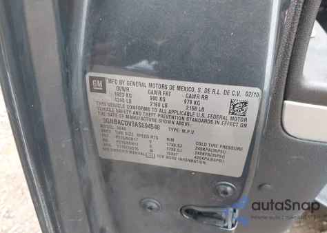 2010 Chevrolet Hhr Lt from USA, damaged, VIN 3GNBACDV3AS594548